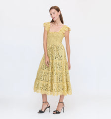 Couturebud The Lace Ellie Nap Dress - Gold Lace