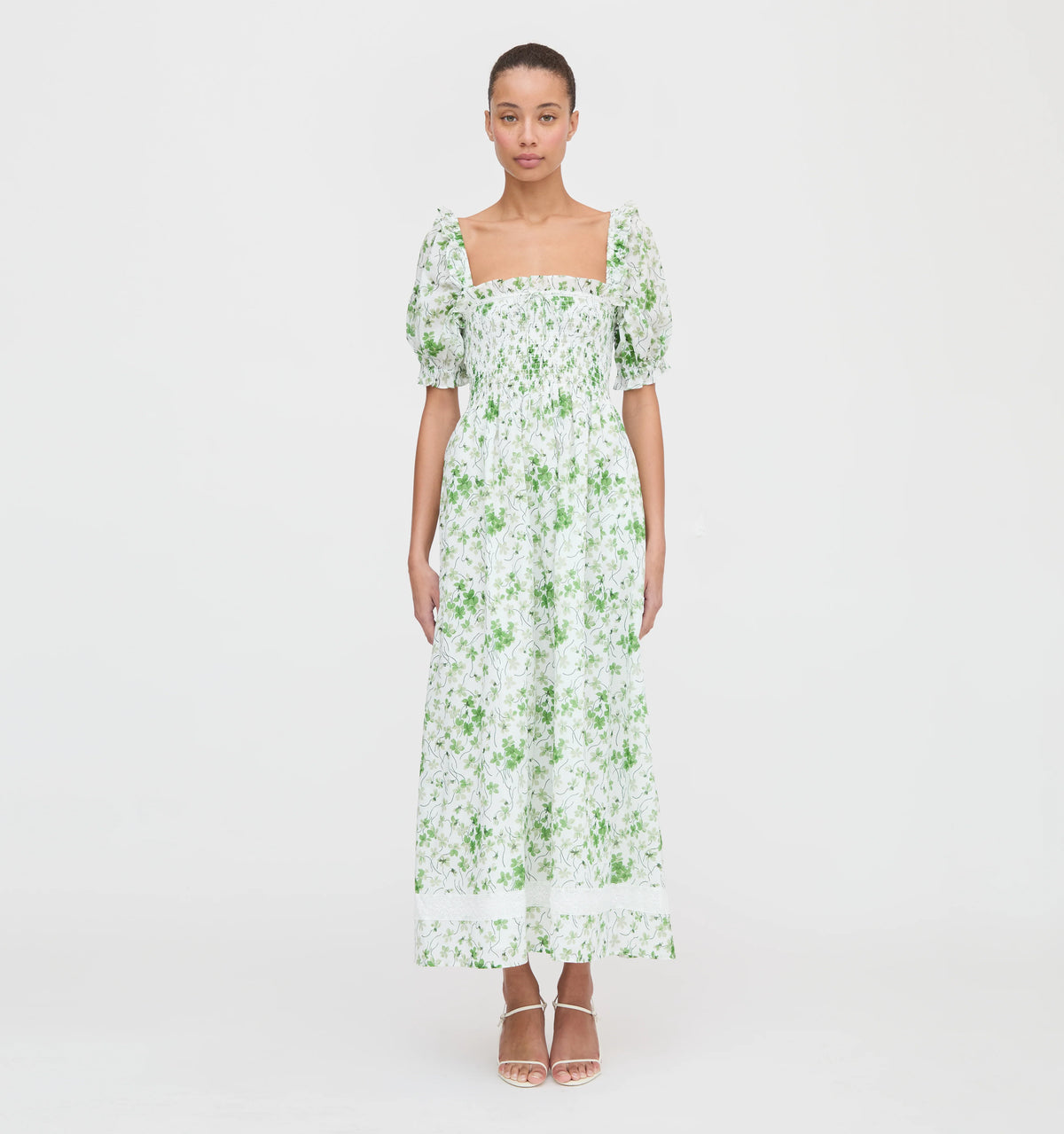 CouturebudThe Scarlett Nap Dress - Green Sweet Peas