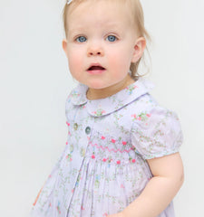 CouturebudThe Hill House x La Coqueta Arcadia Baby Girl Smocked Set - Lilac Trellis