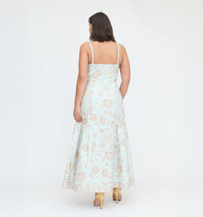 CouturebudThe Lillie Dress - Aqua Calico Trellis