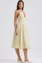 Solada Ivory Vintage Floral Print Sundress