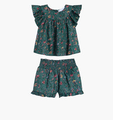 Couturebud The Tiny Heidi Set - Bottle Green Fleur Chintz