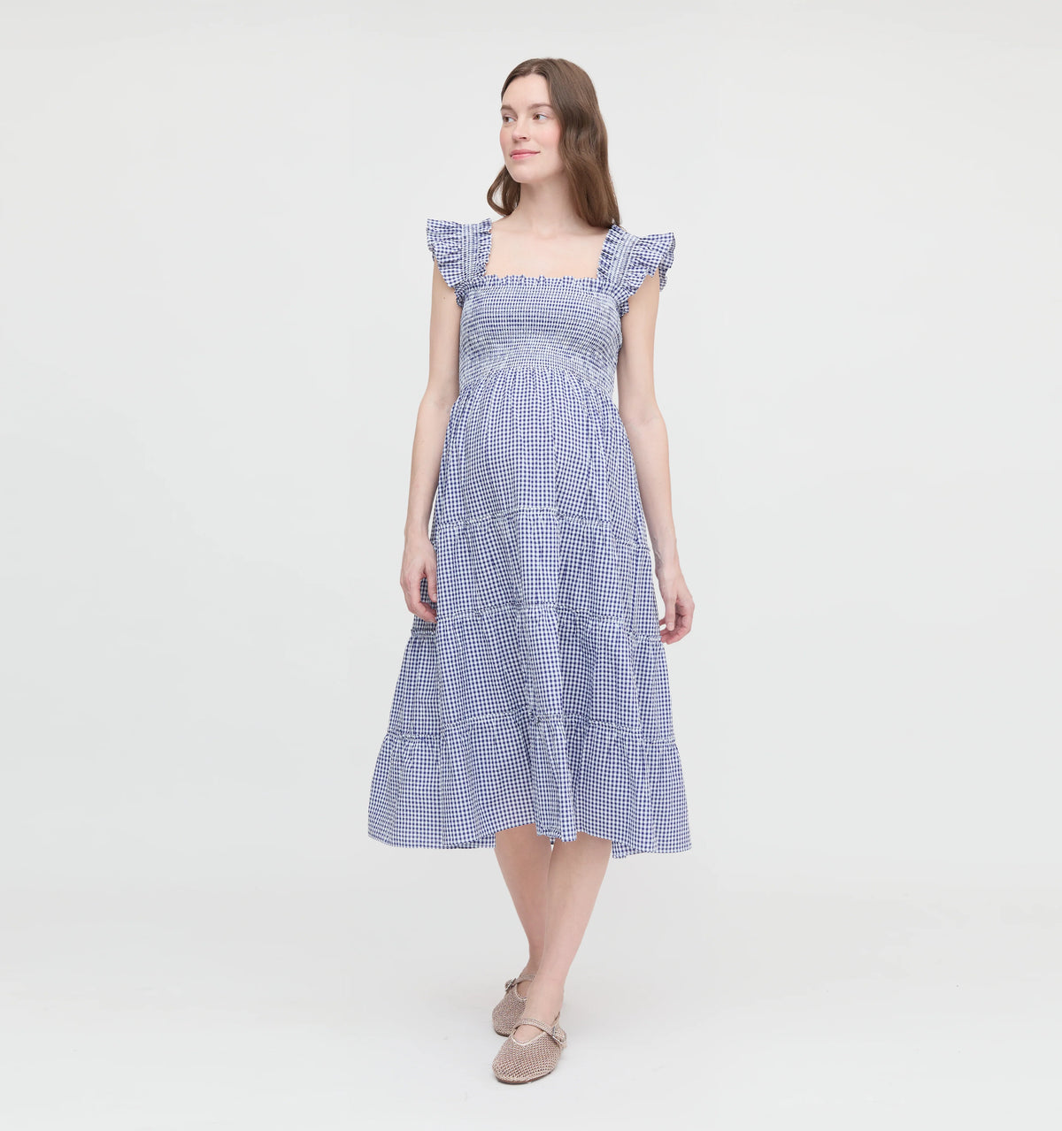 Couturebud The Maternity Ellie Nap Dress - Navy Gingham