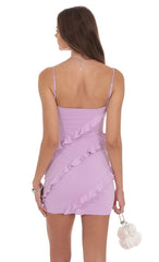 Ruffle Mini Dress in Lilac
