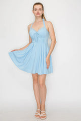 Corset Self-tie Ribbon Zippered Dress