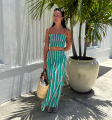 Couturebud The Delphine Nap Skirt - Sunset Stripe