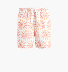 Couturebud The Leo Short - Orange Shell Mosaic Seersucker