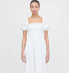 Couturebud The Scarlett Nap Dress - White Shadow Stripe