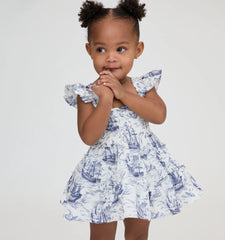Couturebud The Baby Ellie Nap Dress - Navy Mariner's Toile