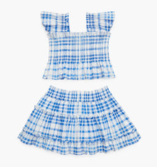 Couturebud The Tiny Paz Set - Blue Watercolor Gingham