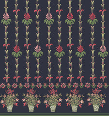 Couturebud The Belle Bow - Navy Trailing Fern