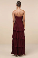 Anastasia Strapless Tiered Chiffon Maxi Dress