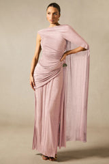 Aubrie Draped Cape Maxi Dress