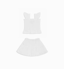 Couturebud The Tiny Paz Set - White Linear Swiss Dot