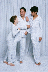 Couturebud x Roller Rabbit Mens Starry Nights Lattice Long Sleeve Pajamas