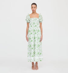 CouturebudThe Scarlett Nap Dress - Green Sweet Peas