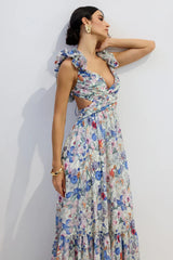 Marissa Cut Out Ruffle Maxi Dress