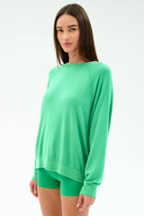 Andie Oversized Fleece Sweatshirt - Spearmint