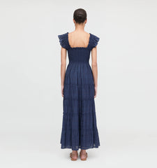 Couturebud The Ellie Maxi Nap Dress - Navy Sheer Plaid