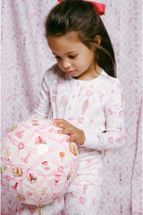 Couturebud x Roller Rabbit Kids Sugarplum Lattice Pajamas