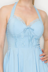 Corset Self-tie Ribbon Zippered Dress