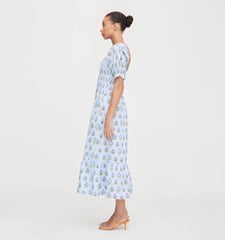 CouturebudThe Louisa Nap Dress - Blue Block Print