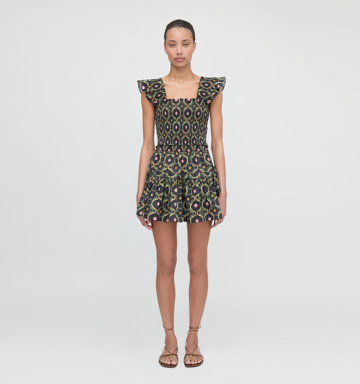 CouturebudThe Chelsea Skirt - Black Cisco Trellis