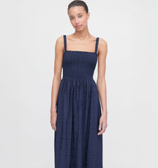 Couturebud The Anita Nap Dress - Navy Sheer Plaid
