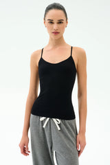 Loren Seamless Waist Length Tank - Black
