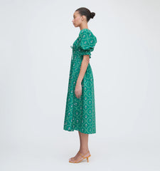 Couturebud The Ophelia Dress - Emerald Trellis