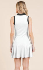 Contrast Collar Drop Waist Tennis Mini Dress
