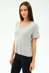 Georgia Jersey V-Neck - Heather Grey
