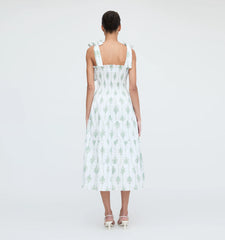 CouturebudThe Ribbon Ellie Nap Dress - Apple Green Basket Stripe