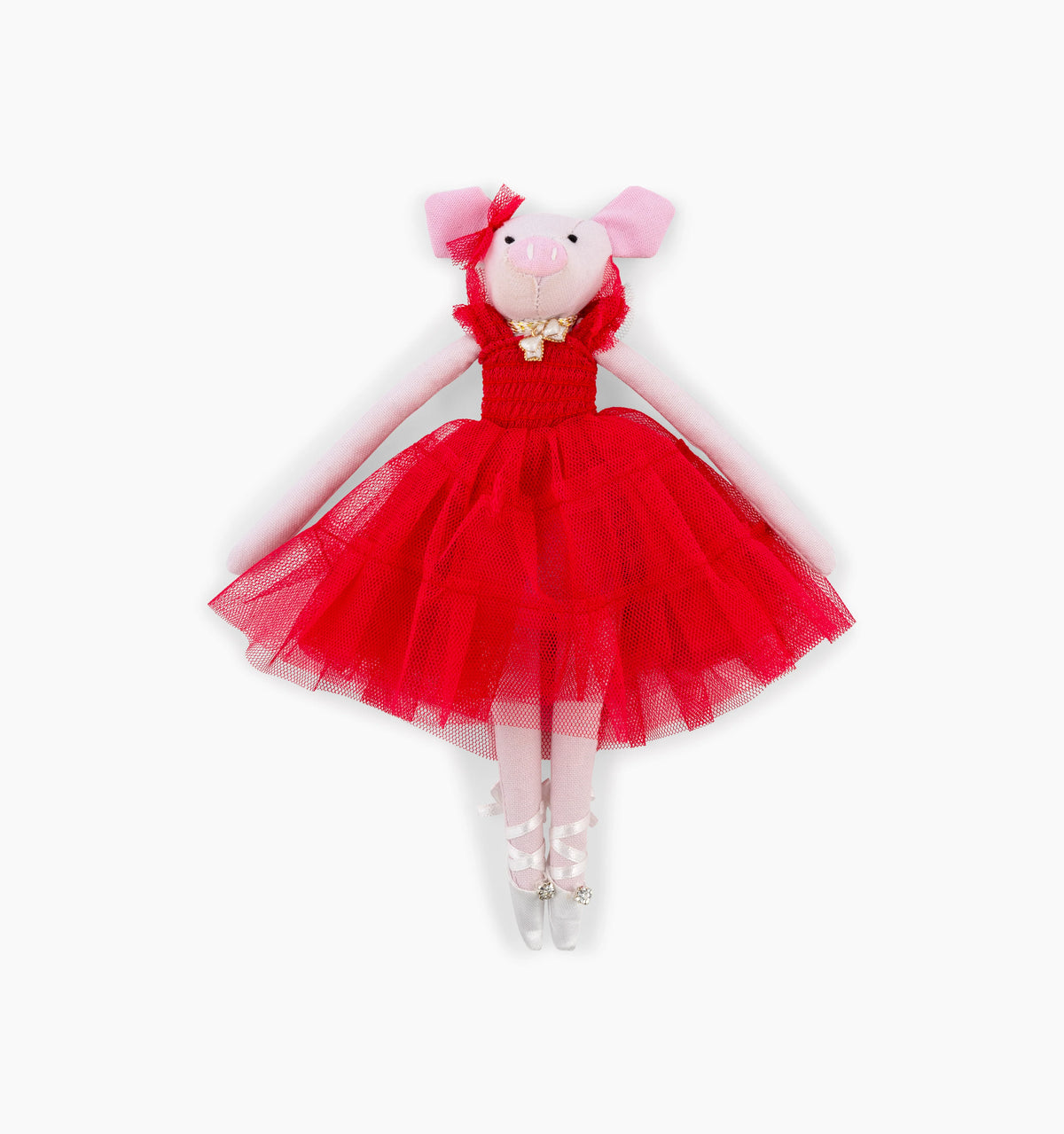 Couturebud Penelope The Nap Dress Piggy Critter - Red Tulle