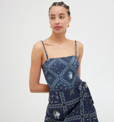 Couturebud The Carolina Skirt - Navy Floral Patchwork