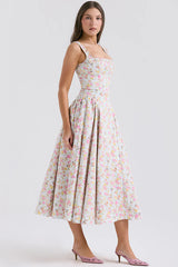 Dorothy White Rosebud Print Sundress