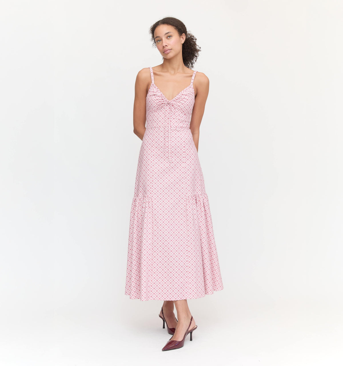 Couturebud The Lillie Dress - Rose Circular Lattice