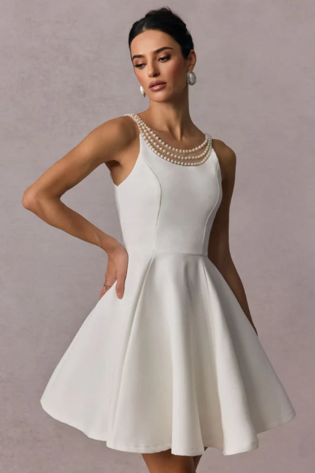 Esther Pearl Embelished Open Back Mini Dress