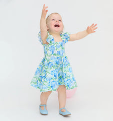 CouturebudThe Hill House x La Coqueta Baby Ellie Nap Dress - Blue Watercolor Hydrangea
