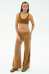 Joy Velour Pant - Honey