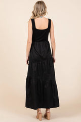 Mittoshop Mix Media Square Neck Maxi Dress