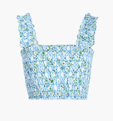 Couturebud The Azalea Nap Top - Blue Basketweave Vine