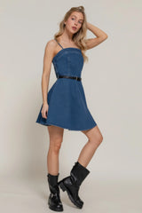 Belted Cami A-line Mini Dress