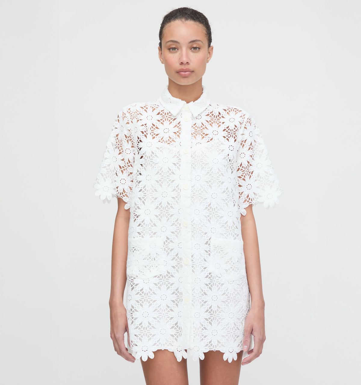 Couturebud The Victoria Dress - White Daisy Crochet