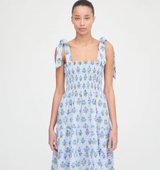CouturebudThe Ribbon Ellie Nap Dress - Blue Block Print