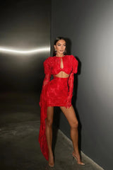 Myra Cutout Draped Mini Dress