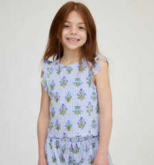 CouturebudThe Tiny Lala Short Set - Blue Block Print