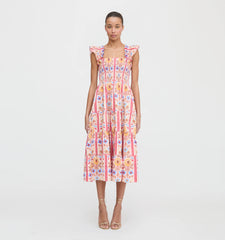 Couturebud The Ellie Nap Dress - Pink Floral Block Stripe