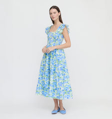 CouturebudThe Hill House x La Coqueta Ellie Nap Dress - Blue Watercolor Hydrangea