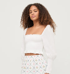 Couturebud The Grace Nap Top - White Cotton